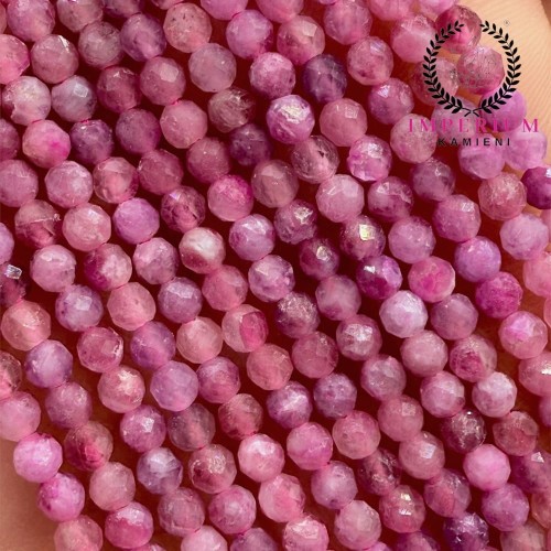 Turmalin Różowy / kulka fasetowana / ok. 3mm