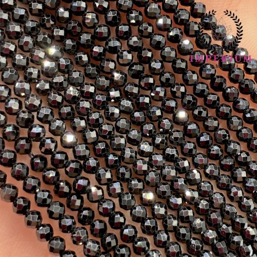 Turmalin Czarny / kulka fasetowana / ok. 3mm