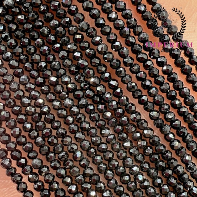 Turmalin czarny / kulka fasetowana / ok. 1.8mm