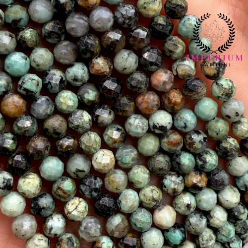 Turkus Afrykański / kulka fasetowana / ok. 4mm