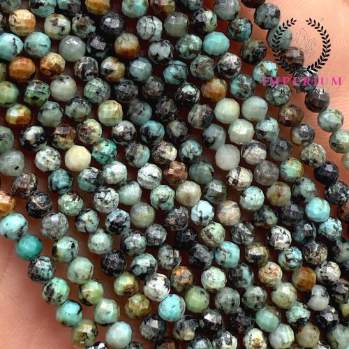 Turkus Afrykański / kulka fasetowana / ok. 3mm