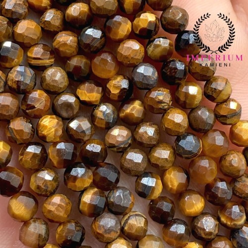 Tygrysie Oko / kulka fasetowana / ok. 4mm