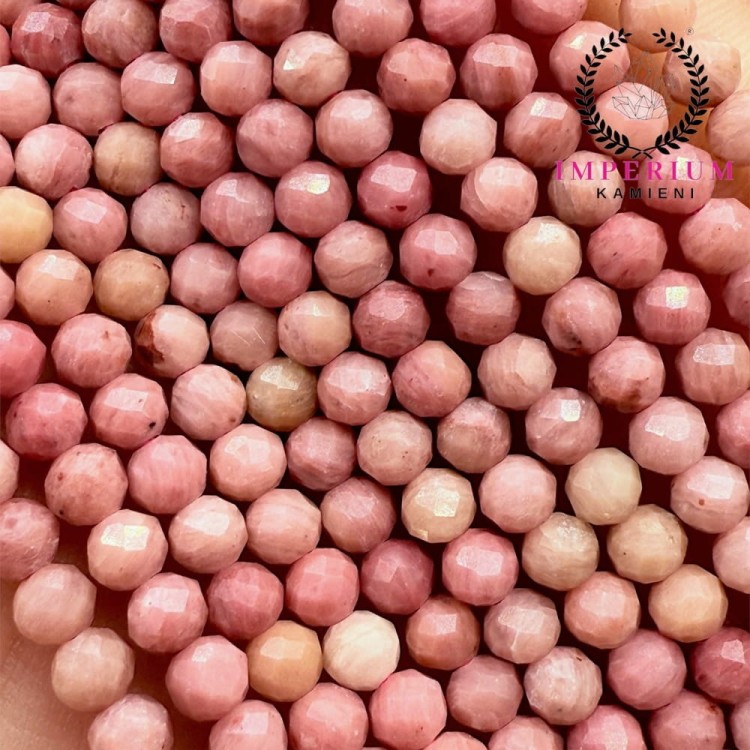 Rodonit / kulka fasetowana / ok. 3 mm