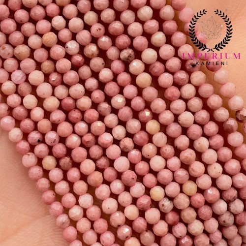 Rodonit / kulka fasetowana / ok. 2mm