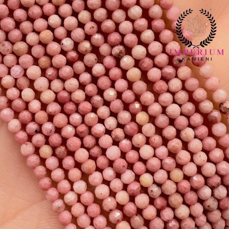 Rodonit / kulka fasetowana / ok. 2mm