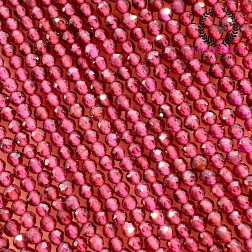 Granat / kulka fasetowana / ok. 2mm