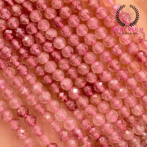 Kwarc Truskawkowy / kulka fasetowana / ok. 3mm