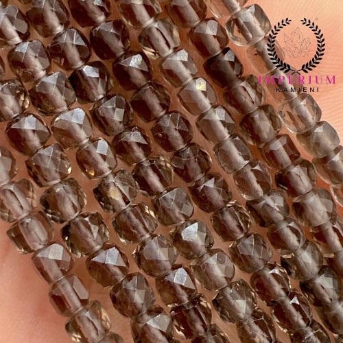 Kwarc Dymny / kostka fasetowana / ok. 4x4mm