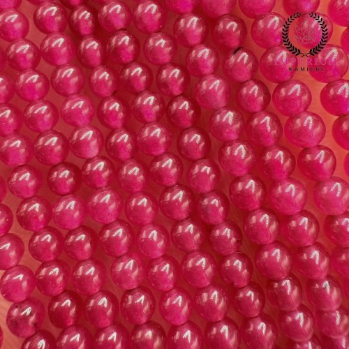 Jadeit fuksja / kulka gładka / ok. 3mm