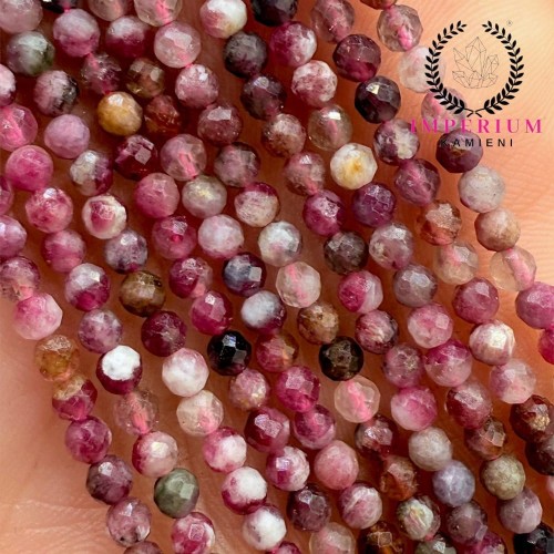 Turmalin Czerwony / kulka fasetowana / ok. 3mm