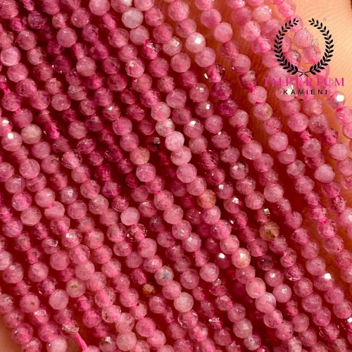 Turmalin Różowy / kulka fasetowana / ok. 2mm