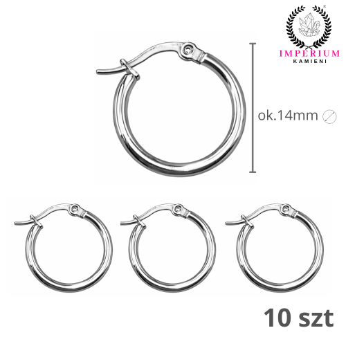 Baza kolczyka okrągła / stal kolor srebrny / ok. 14mm