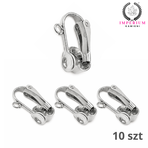 Baza klipsów / stal / kolor srebrny / 10 szt.