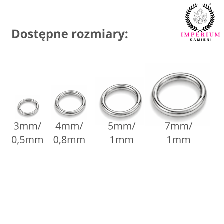 Kółeczka zaciskowe otwarte 7mm / stal / kolor srebrny / 40szt.