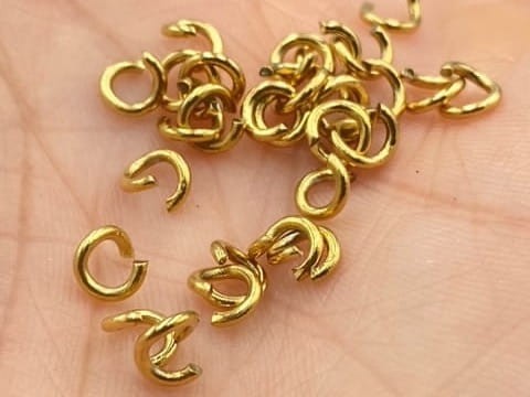 Kółeczka zaciskowe 3mm / stal PVD / kolor złoty / 50szt