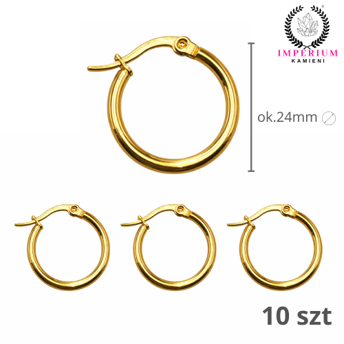 Baza kolczyka okrągła / stal PVD / kolor złoty / ok. 24mm