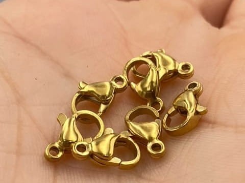 Zapięcie karabińczyk 9mm / stal PVD / kolor złoty / 20szt.
