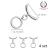 Zapięcie Toggle / stal kolor srebrny / śr. ok. 10,5mm dł. pat. ok. 19mm