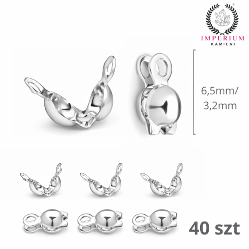 Łapaczki dziewczynki 3.2x6mm / stal kolor srebrny / 40szt.