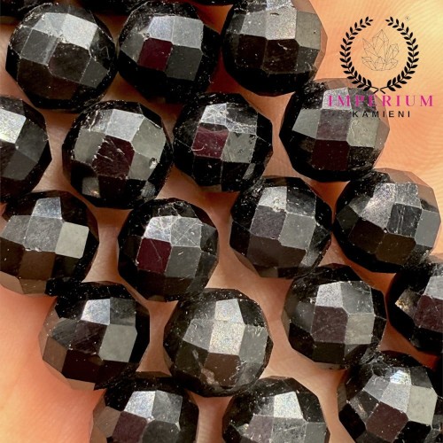 Turmalin Czarny / kulka fasetowana / ok. 10mm