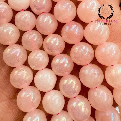 Kwarc Różowy Platerowany / kulka gładka / ok. 8mm