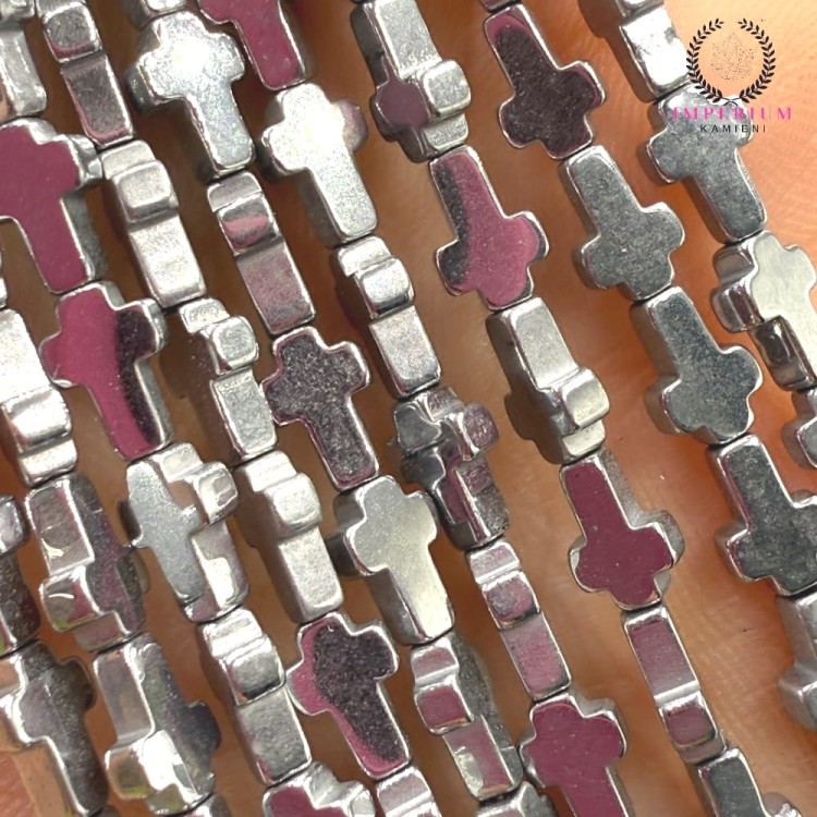 Hematyt Krzyżyk / kolor srebrny / ok. 6x4x2mm