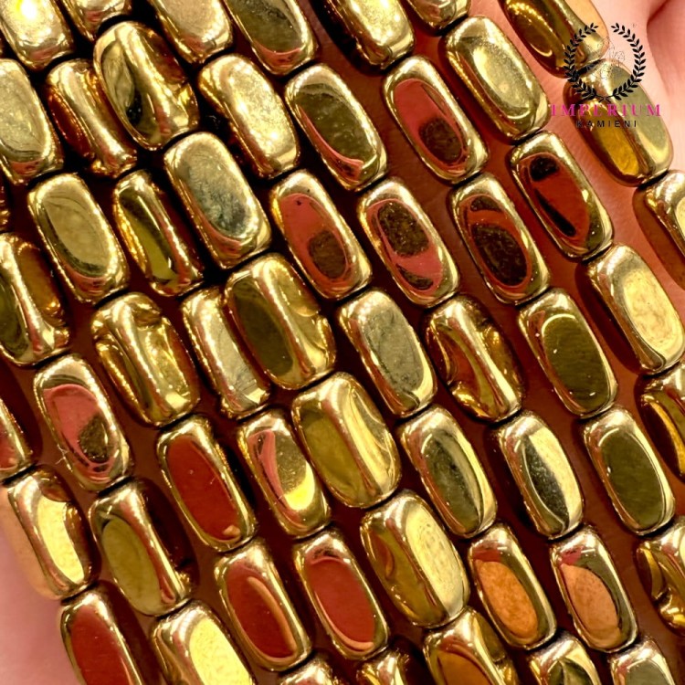 Hematyt prostopadłościan / kolor ciepłe złoto / ok. 4x8mm