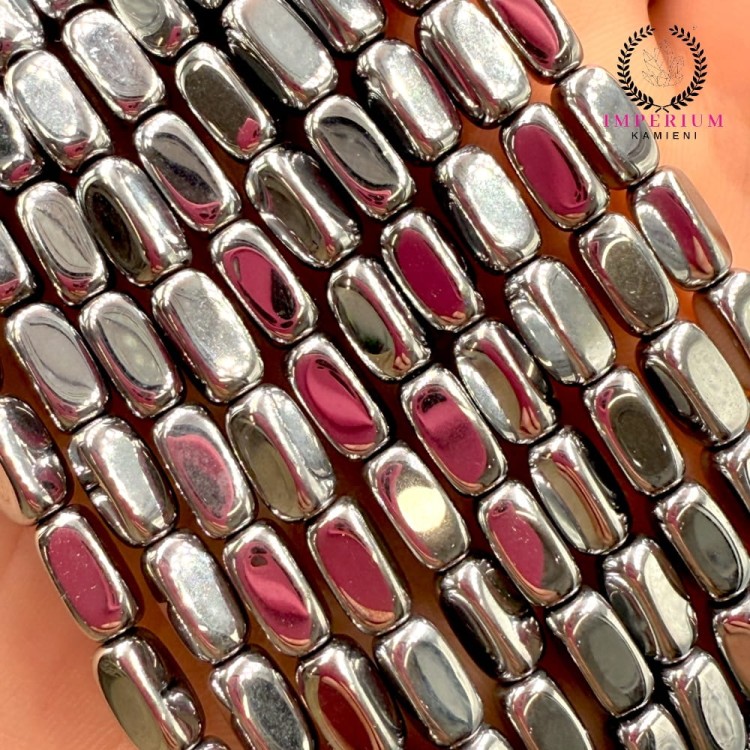 Hematyt prostopadłościan / kolor srebrny / ok. 4x8mm