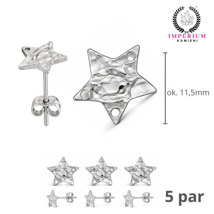 Baza kolczyka gwiazdka / stal kolor srebrny / ok. 11,5mm