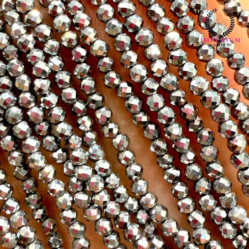 Hematyt kulka fasetowana / kolor srebrny / ok. 2mm