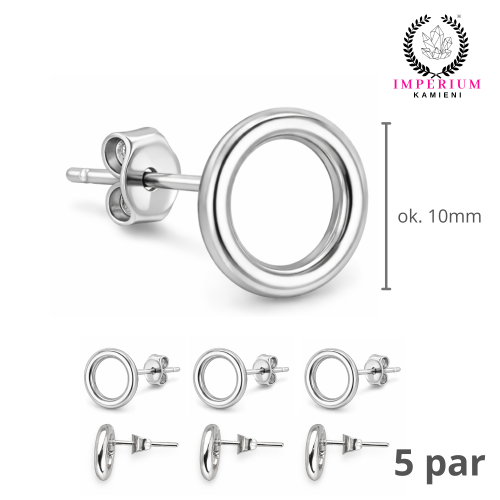 Baza kolczyka okrągły sztyft / stal kolor srebrny / ok. 10mm