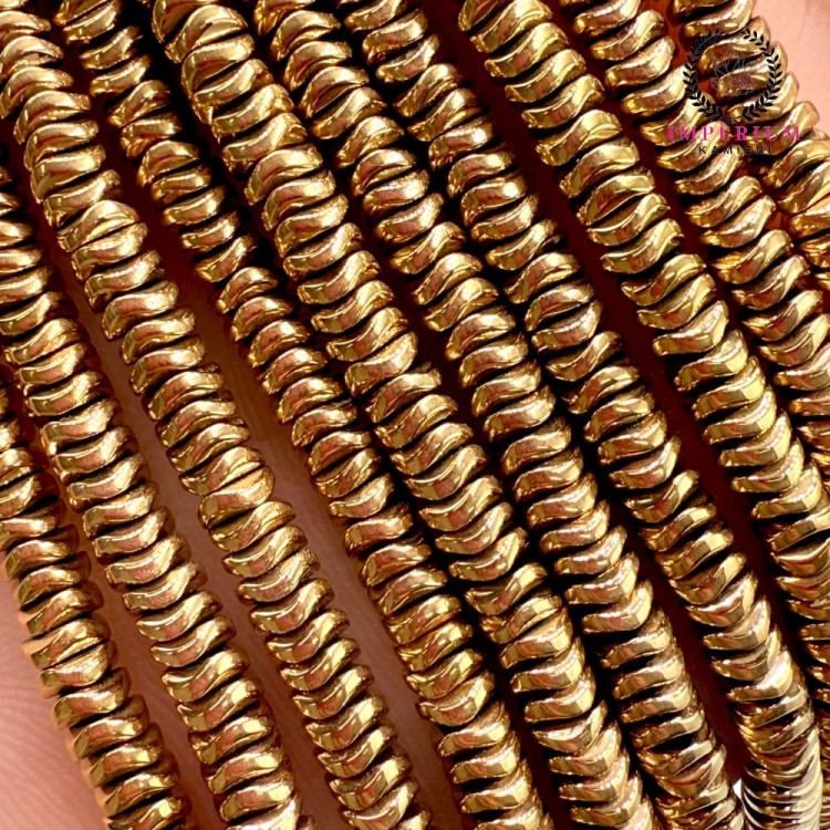 Hematyt fala / kolor ciepłe złoto / ok. 4x2mm