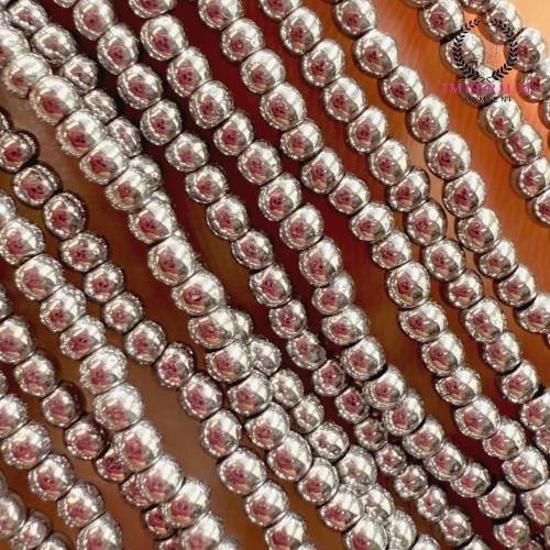 Hematyt kulka gładka / kolor srebrny / ok. 2mm