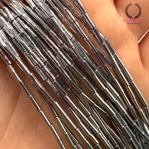 Hematyt walec gładki / kolor srebrny / ok. 1x6mm