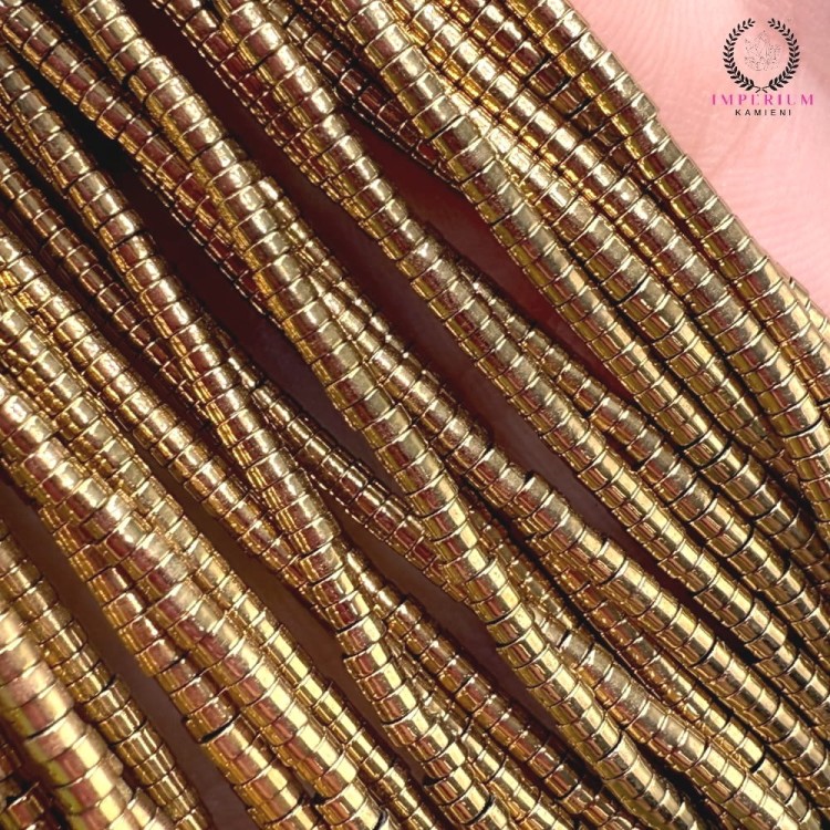 Hematyt heishi / kolor ciepłe złoto / ok. 2x1mm