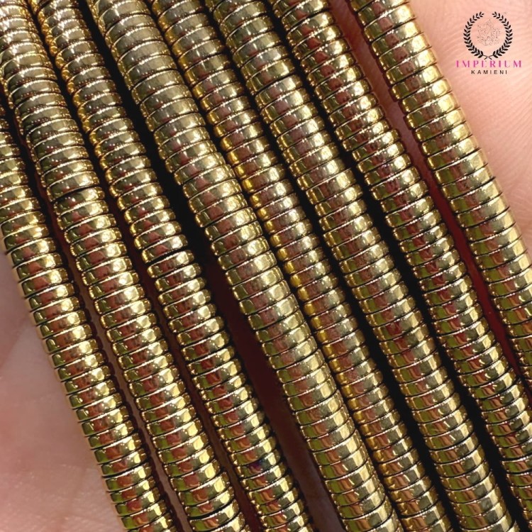 Hematyt Heishi / kolor ciepłe złoto / ok. 4x1mm