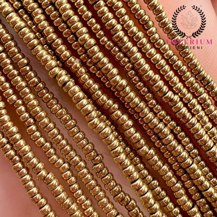 Hematyt oponka / kolor ciepłe złoto / ok. 2x1mm