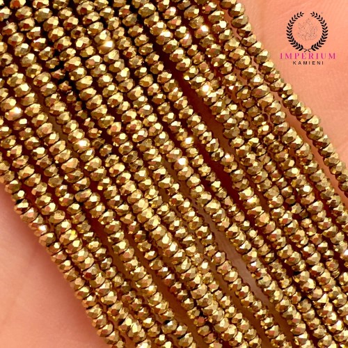 Hematyt Oponka Fasetowana / kolor ciepłe złoto / ok. 2x1mm