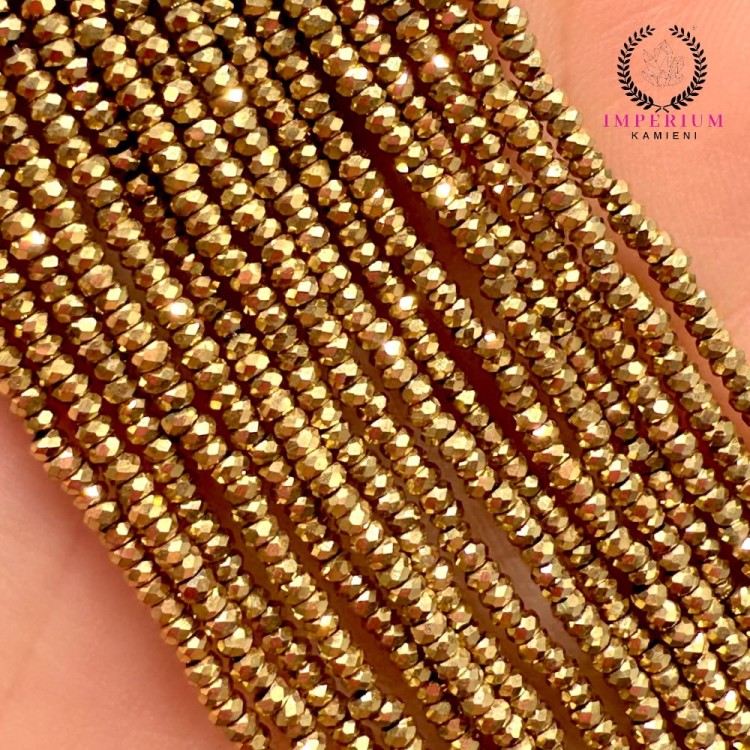 Hematyt Oponka Fasetowana / kolor ciepłe złoto / ok. 2x1mm