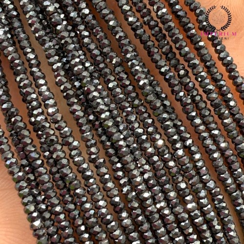 Hematyt oponka fasetowana / kolor czarny / ok.2x1mm