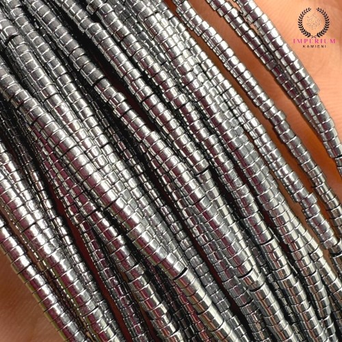 Hematyt heishi / kolor srebrny / ok. 2x1mm