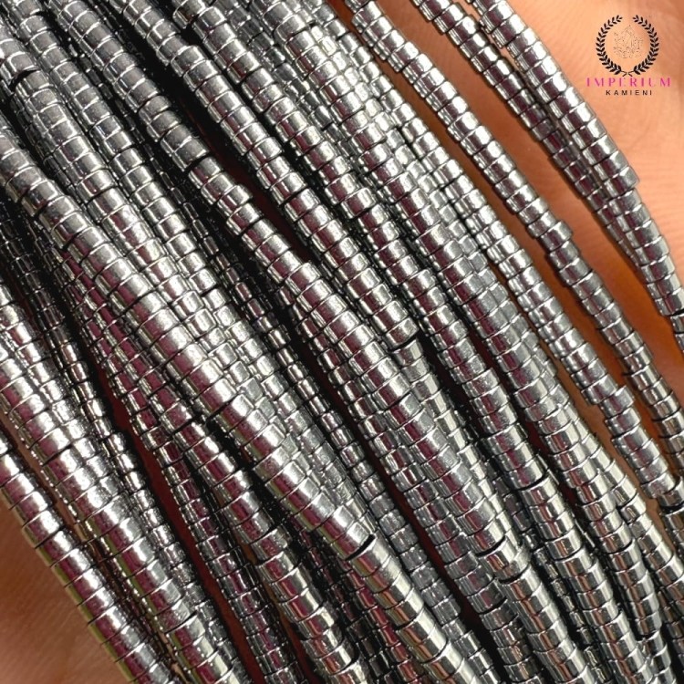 Hematyt heishi / kolor srebrny / ok. 2x1mm