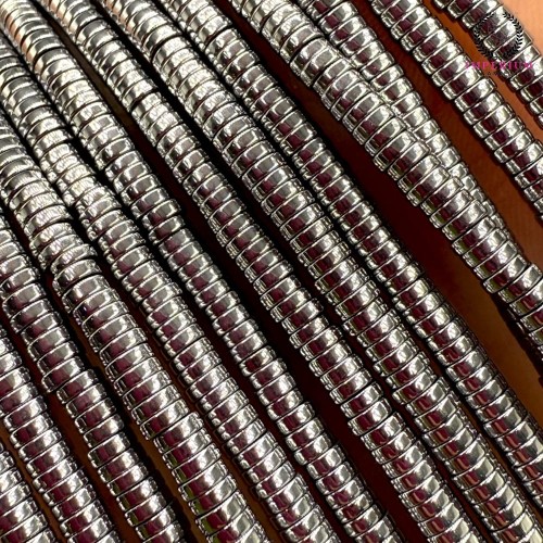 Hematyt heishi / kolor srebrny / ok. 3x1mm