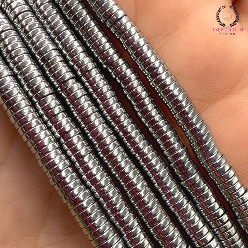 Hematyt Heishi / kolor srebrny / ok. 4x1mm