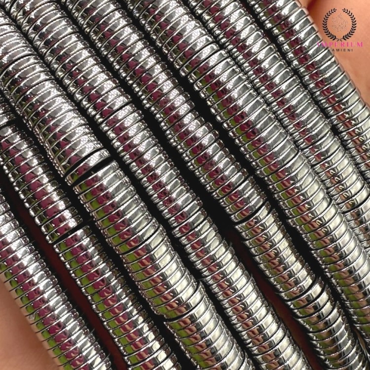 Hematyt heishi / kolor srebrny / ok. 6x1mm
