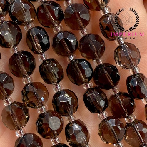 Kwarc Dymny / pastylka fasetowana / ok. 8x5mm