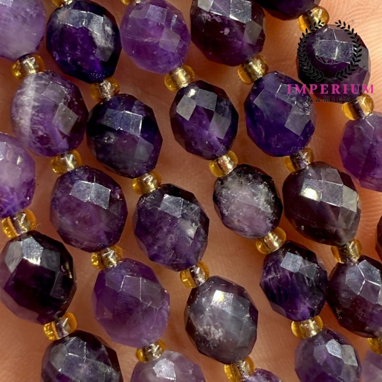 Ametyst / oliwka fasetowana / ok. 6x8mm