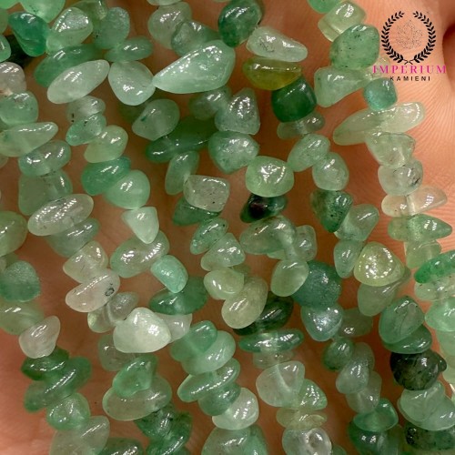 Awenturyn Zielony / sieczka - 80 cm gładka / ok. 3x5mm