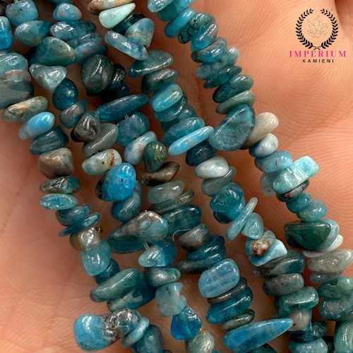 Apatyt Niebieski / sieczka - 80 cm gładka / ok. 3x5mm