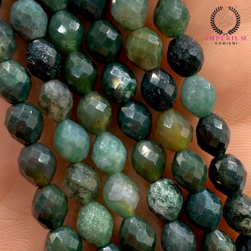 Agat Mszysty / oliwka fasetowana / ok. 5x7mm